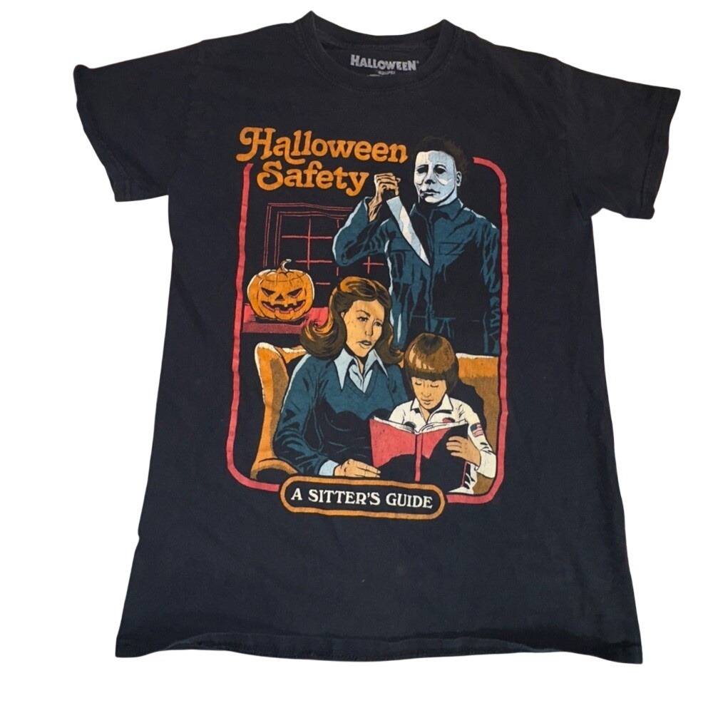 Halloween Movie Michael Myers Graphic T Shirt Black Creepy Co Men Small Spencers